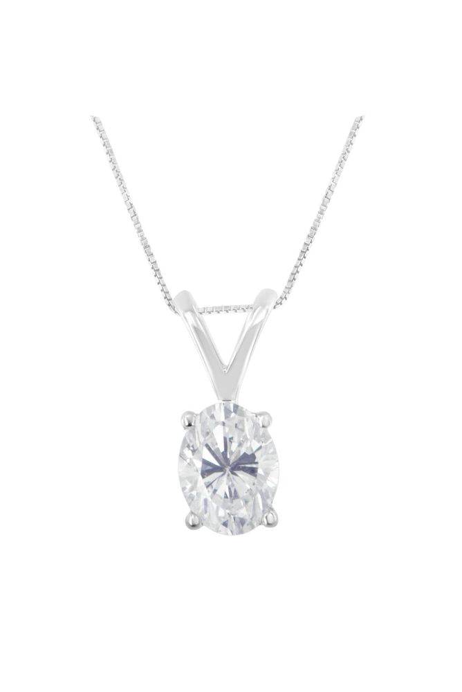 IGI Certified 3/8 cttw Prong Set Diamond Oval Necklace